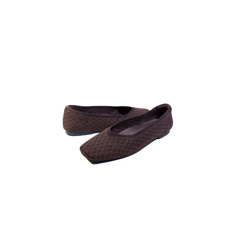 VIVAIA SHOES Size 9 Brown Chain Margot 2 Square Toe Flats Size 40.5 - Picture 2 of 11
